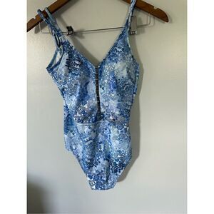 Brand New Profile by Gottex Women's Center Detail V-Neck One Piece Swimsuit 8